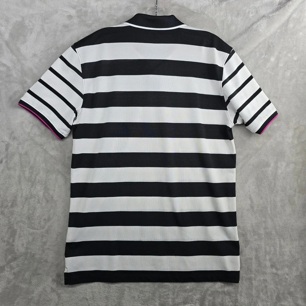G/FORE Black and White Striped Polo Shirt - Picture 8 of 9